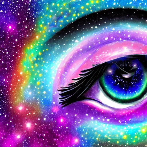 Image similar to galaxy in the eye 👁️ , high quality, high details, digital art,