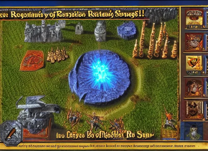 Image similar to realistic screenshot of a heroes of might and magic, 1 9 9 0, high quality