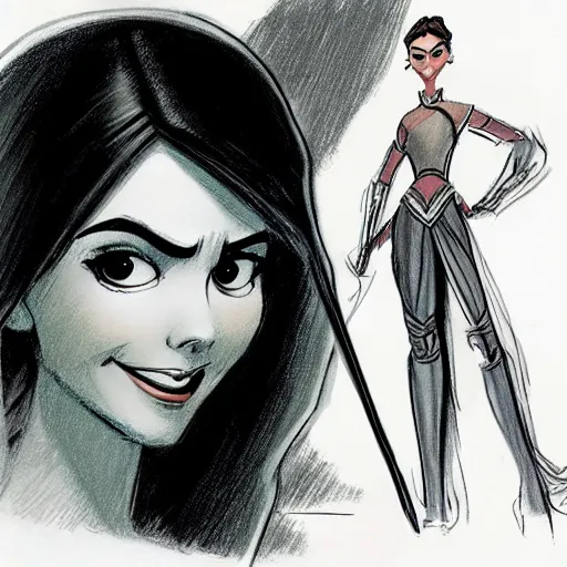 Image similar to milt kahl sketch of victoria justice as princess padme in star wars episode 3