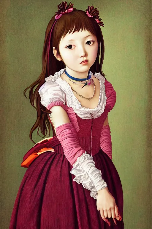 Prompt: kawaii girl portrait, renaissance