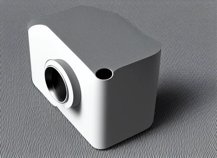 Image similar to orthographic view of minimalism camera designed by Dieter Rams, Naoto Fukasawa, designed by Apple, highly detailed, minimalism, front view, illustration