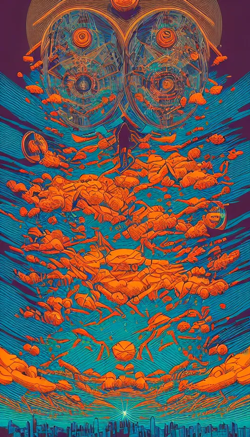 Image similar to the two complementary forces that make up all aspects and phenomena of life, by dan Mumford