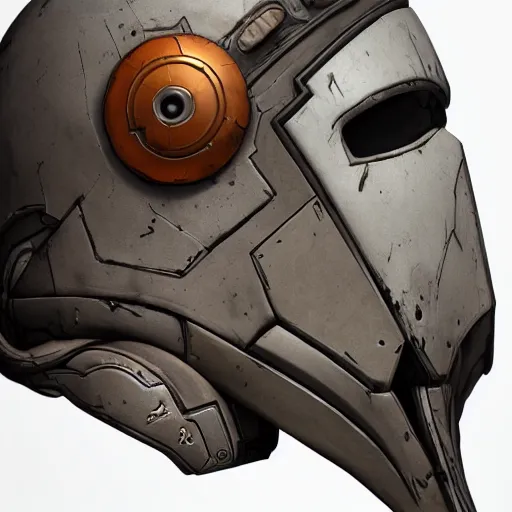 Image similar to helmet design from borderlands, Feng zhu, edon guraziu, Vitaly Bulgarov, product lighting, concept design, rejected designs, 3d rendered in octane, intricate, realistic, highly detailed