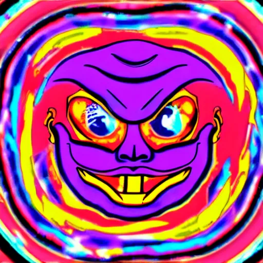 Image similar to evil angry face, psychedelic, vaprwave,'9 0 s