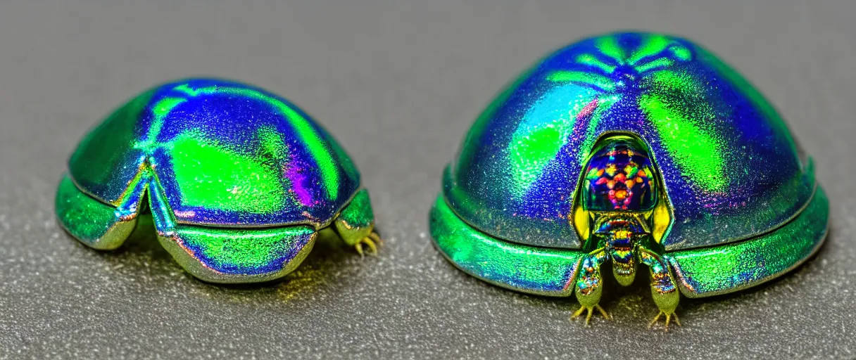 Image similar to highly detailed holographic scarab high quality photo with jeweled gorgeous moody blue lighting octane low angle hd 8k sharp shallow depth of field