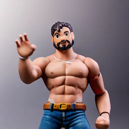 Prompt: Brad Pit amiibo figure, product photo, studio lighting