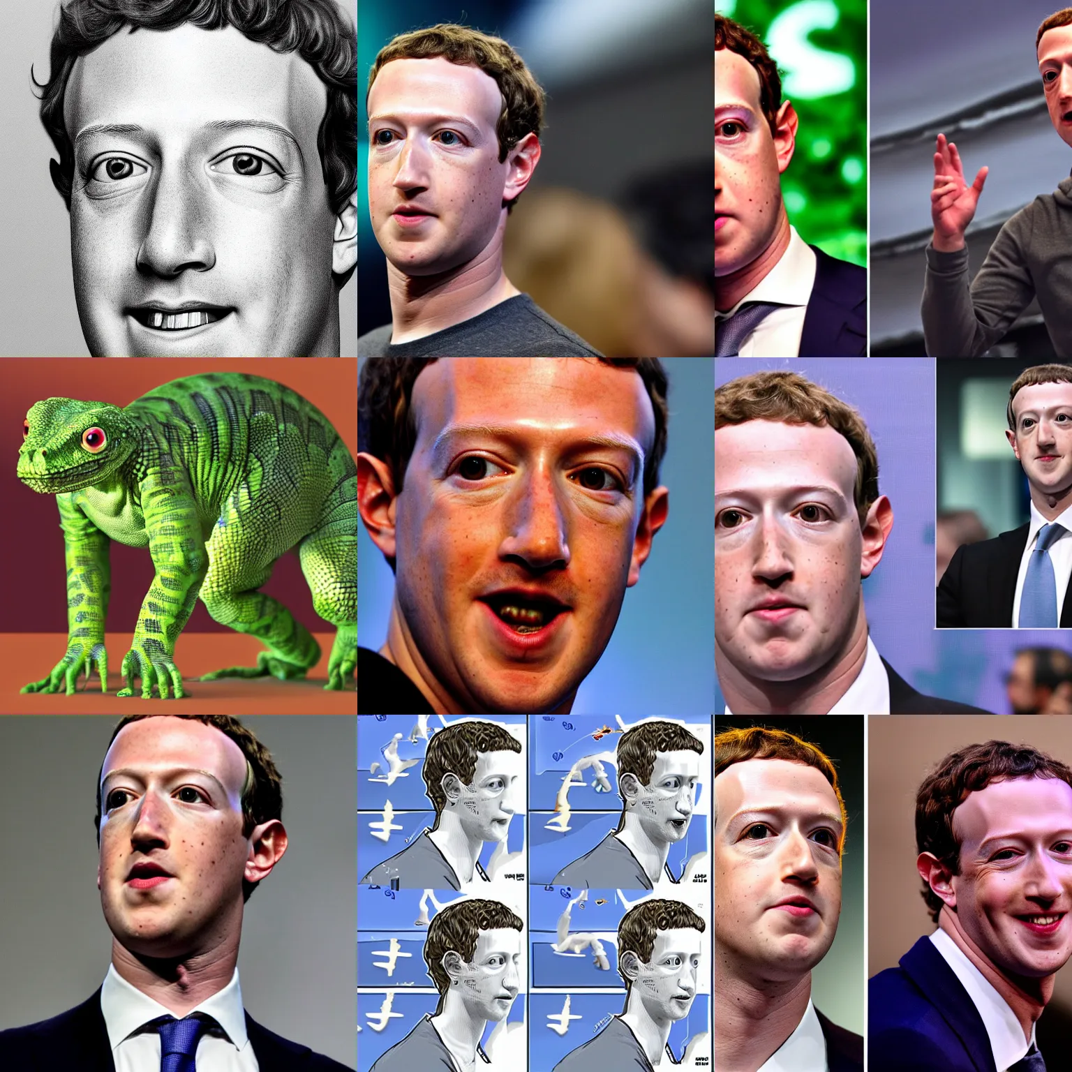 Prompt: mark Zuckerberg in true reptilian form