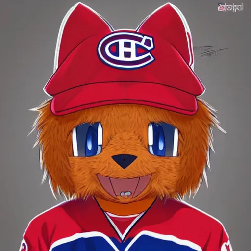 Image similar to anime Portrait of Youppi the Habs Montreal Canadiens Mascot as a very cute powerful and friendly pokemon, highly detailed anime, high evolution, 1990s, legendary, smooth, sharp focus, dynamic lighting, intricate, trending on ArtStation, illustration pokemon, art by WLOP