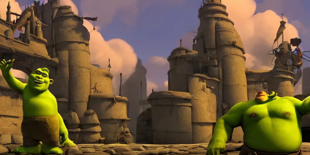 Image similar to shrek in team fortress 2, realistic 4 k octane beautifully detailed render, 4 k post - processing, highly detailed, intricate complexity, epic composition, magical atmosphere, cinematic lighting, masterpiece, ultra hd