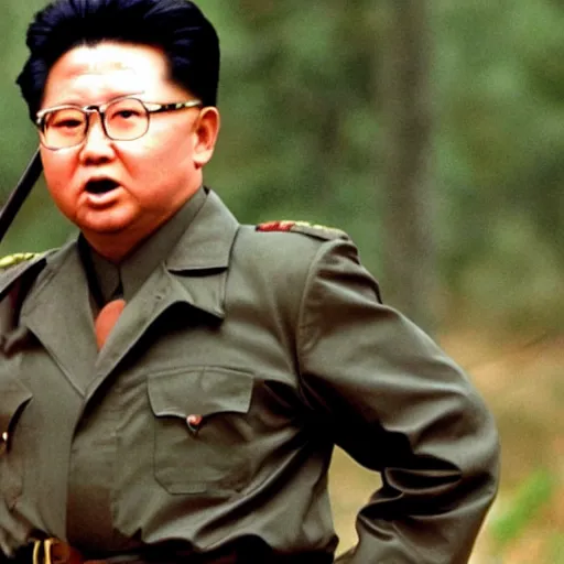 Image similar to a still of Kim Jong-il as John Rambo in Rambo First blood