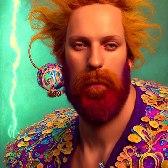 Image similar to psychedelic Sully from Monster’s Inc., Pixar, diffuse lighting, fantasy, intricate, elegant, highly detailed, lifelike, photorealistic, digital painting, artstation, illustration, concept art, smooth, sharp focus, art by John Collier and Albert Aublet and Krenz Cushart and Artem Demura and Alphonse Mucha