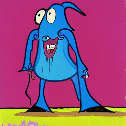 Image similar to sinister looking Blue Meanie from Yellow Submarine in the style of Van Gough