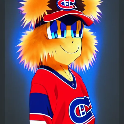 Image similar to anime Portrait of Youppi the Habs Montreal Canadiens Mascot as an evolved powerful pokemon, highly detailed anime, 1990s, smooth, sharp focus, dynamic lighting, intricate, trending on ArtStation, illustration pokemon, art by WLOP