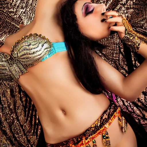 Prompt: Sofinar belly dancer, body, realistic photo shoot,