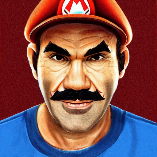 Prompt: Portrait of Trevor philips as Mario