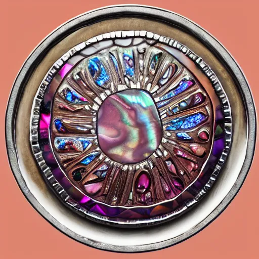 Image similar to block of abalone block of inlaid silver, block of ruby, sand, water reflecting pool coins photo rolex arpels swiss 4 k artstation