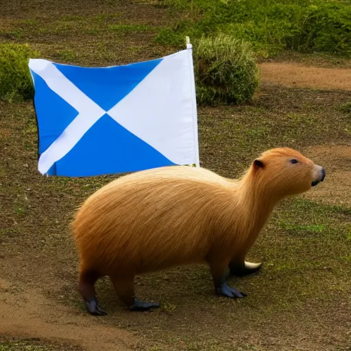 Image similar to capybara drinking mate with argentine flag