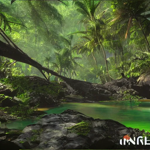 Prompt: Illustration of the Daintree rainforest in Queensland Australia, unreal engine 5, highly detailed