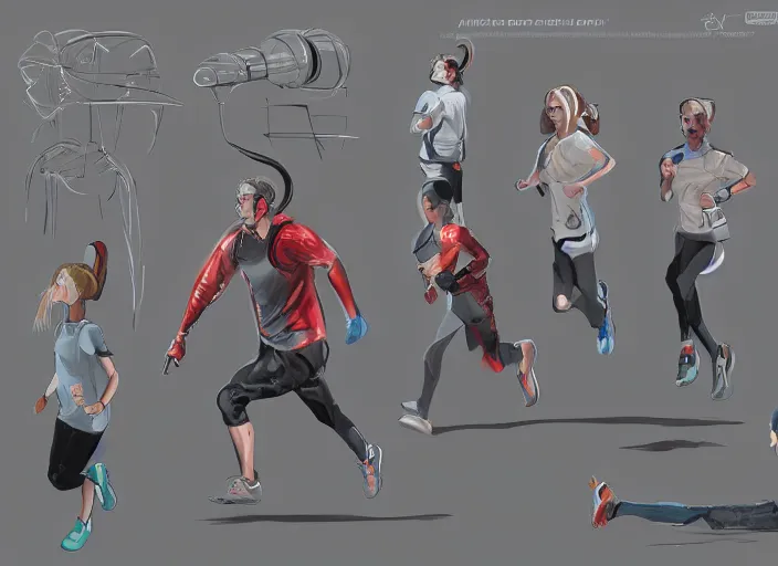 Image similar to device that helps people run faster, concept art, artstation