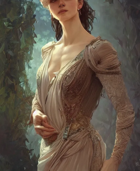 Image similar to portrait of katalin kariko, full body, intricate, elegant, highly detailed, digital painting, artstation, concept art, art by artgerm and greg rutkowski and alphonse mucha