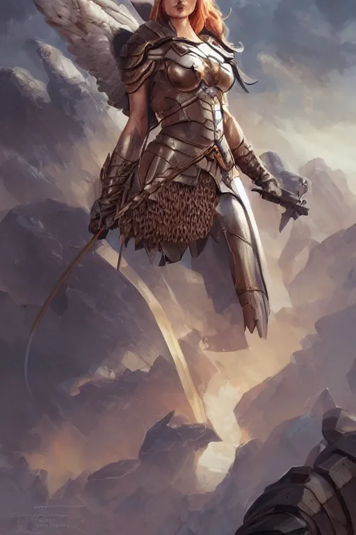 Image similar to amazon valkyrie athena, d & d, fantasy, portrait, highly detailed, headshot, digital painting, trending on artstation, concept art, sharp focus, illustration, art by artgerm and greg rutkowski and magali villeneuve