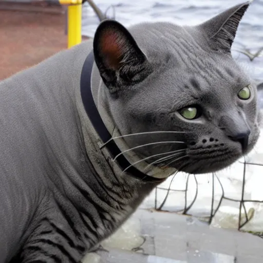 Image similar to photo of a cat manatee hybrid