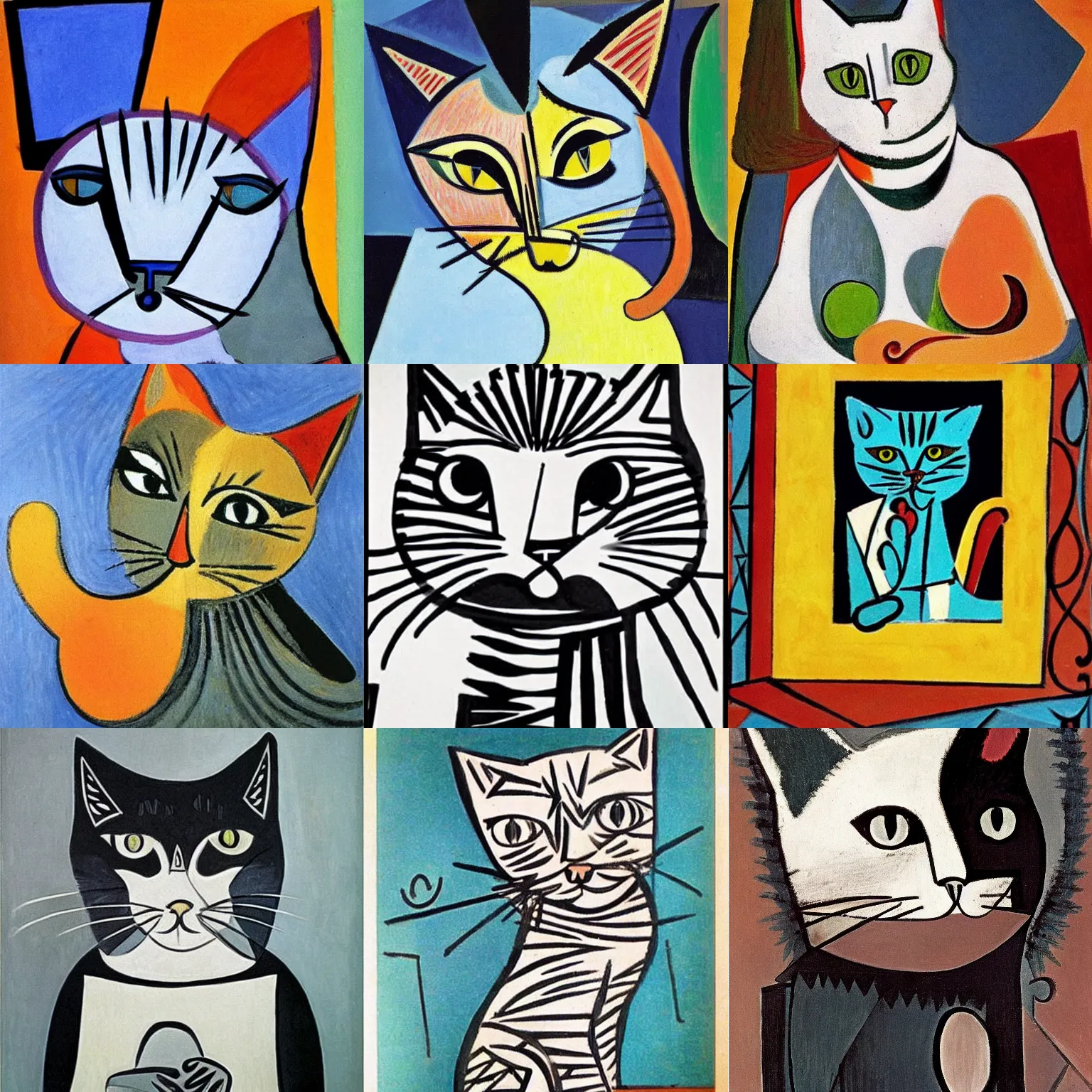 Prompt: pablo by picasso cute cat