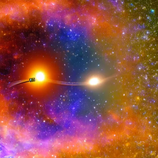 Image similar to Two pulsars floating in space