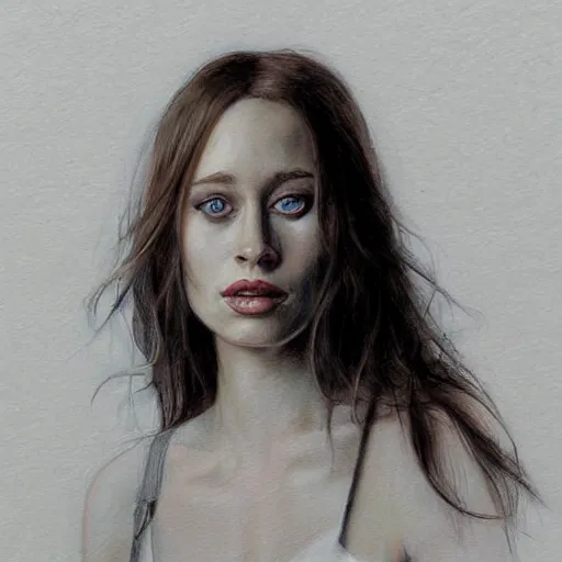 Image similar to a beautiful sketch painting portrait of Young Fiona apple in the late 1990s, Artstation, CGsociety