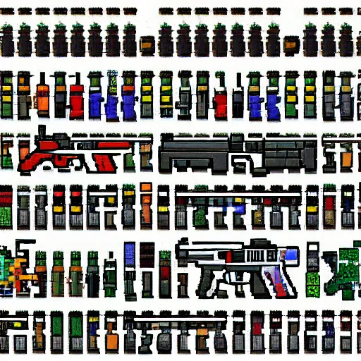 Image similar to pixel art gun sprites