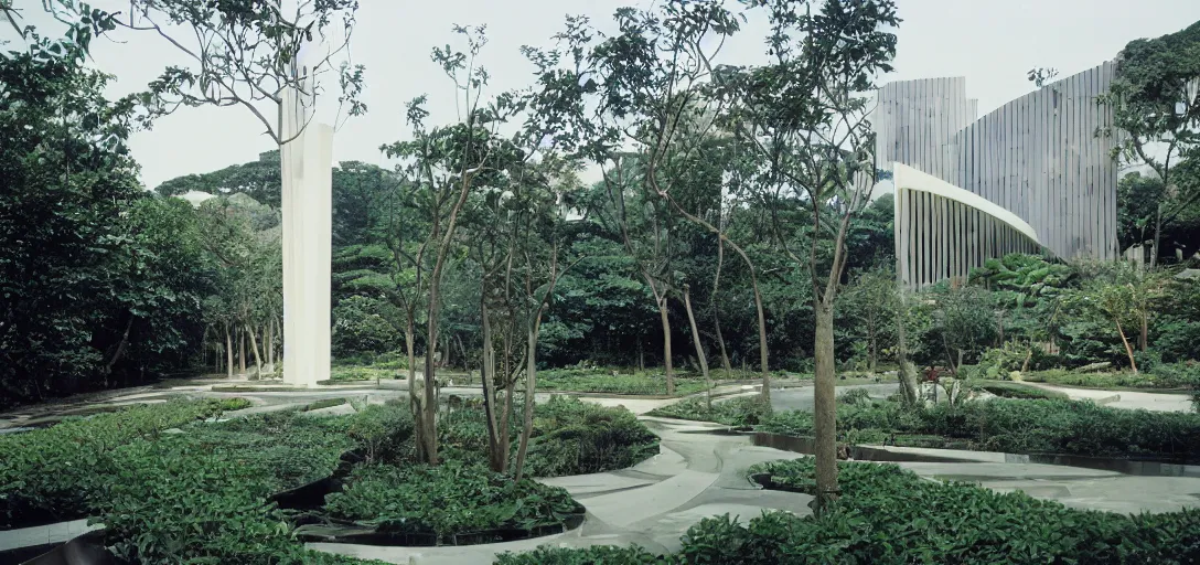 Prompt: yaodong designed by im pei. landscape design by richard burle marx. fujinon premista 1 9 - 4 5 mm t 2. 9. portra 8 0 0.