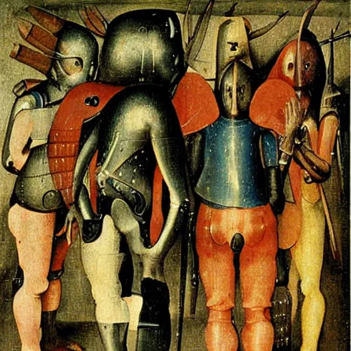 Image similar to cyborgs by hieronymus bosch