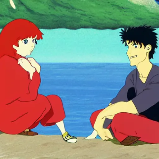 Prompt: still from ponyo of tom cruise