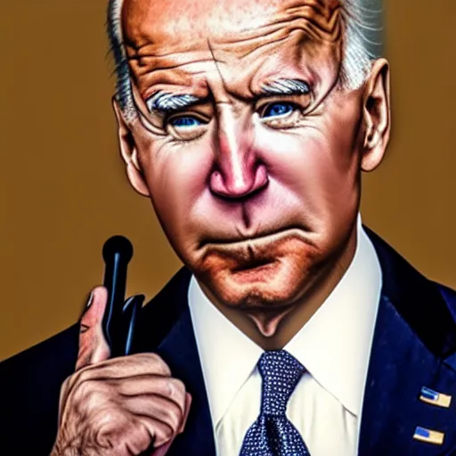 Prompt: Joe Biden with a charlie chaplin mustache