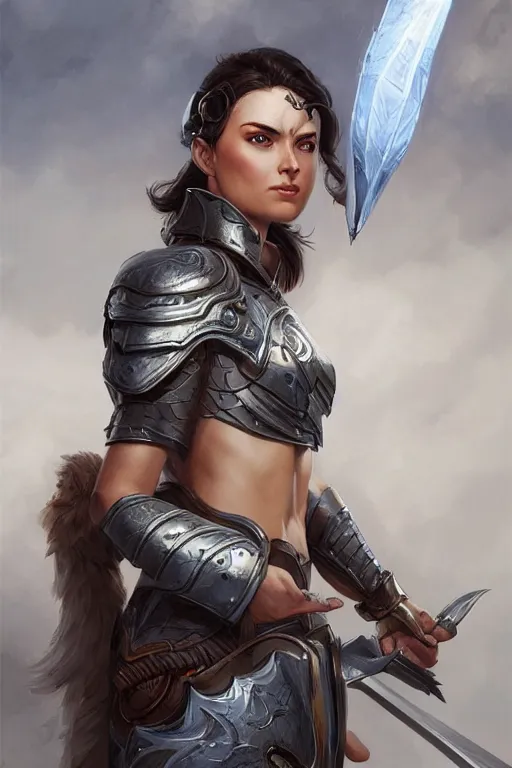 Image similar to amazon valkyrie athena, d & d, fantasy, portrait, highly detailed, headshot, digital painting, trending on artstation, concept art, sharp focus, illustration, art by artgerm and greg rutkowski and magali villeneuve