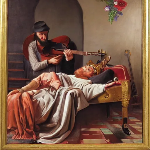 Image similar to the death of the musician noah abonara, realistic