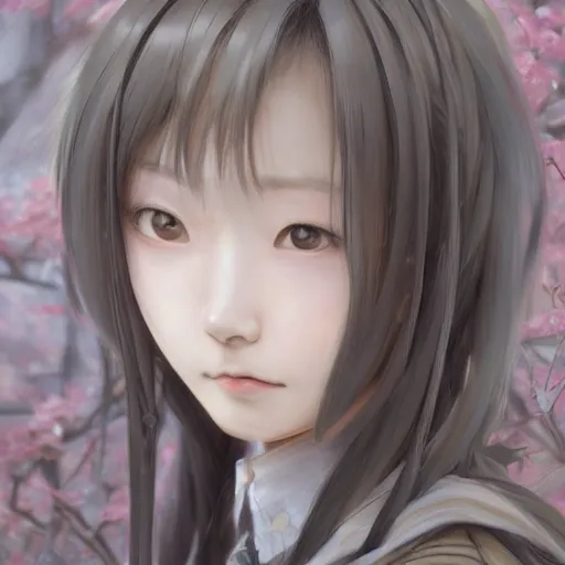 Image similar to dynamic composition, motion, ultra-detailed, incredibly detailed, a lot of details, amazing fine details and brush strokes, colorful and grayish palette, smooth, HD semirealistic anime CG concept art digital painting, watercolor oil painting of a Japanese schoolgirl, by a Chinese artist at ArtStation, by Huang Guangjian, Fenghua Zhong, Ruan Jia, Xin Jin and Wei Chang. Realistic artwork of a Chinese videogame, gradients, gentle an harmonic grayish colors.