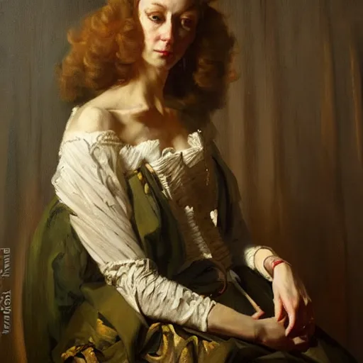 Image similar to oil on canvas portrait by hyacinthe rigaud Greg rutkowski