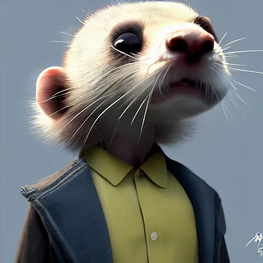 Image similar to a anthropomorphic ferret is walter white, hyperdetailed, artstation, cgsociety, 8 k