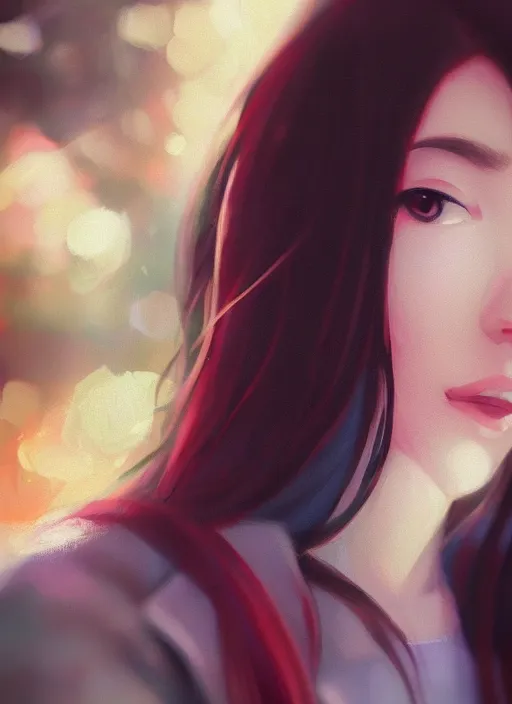 Image similar to portrait of Lauren chen artstation bokeh dof very very detailed