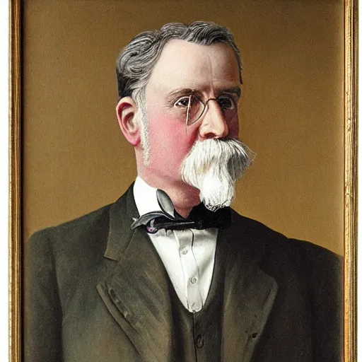 Prompt: portrait of an edwardian inventor, painted by charles edward halle