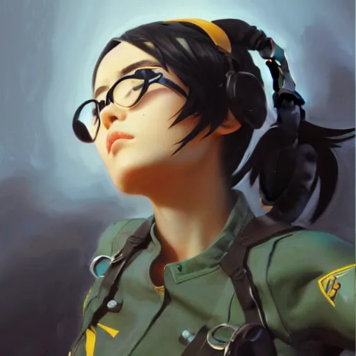 Image similar to greg manchess portrait painting of asada shino sinon as overwatch character, medium shot, asymmetrical, profile picture, organic painting, sunny day, matte painting, bold shapes, hard edges, street art, trending on artstation, by huang guangjian and gil elvgren and sachin teng