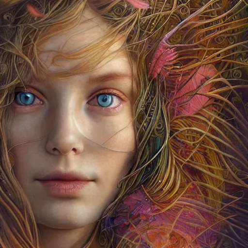 Image similar to realistic detailed face portraits of the spark of life by emilia dziubak, will terry, greg olsen, chris mars, ann long, and mark brooks, fairytale, female, feminine, art nouveau, illustration, character concept design, storybook layout, story board format