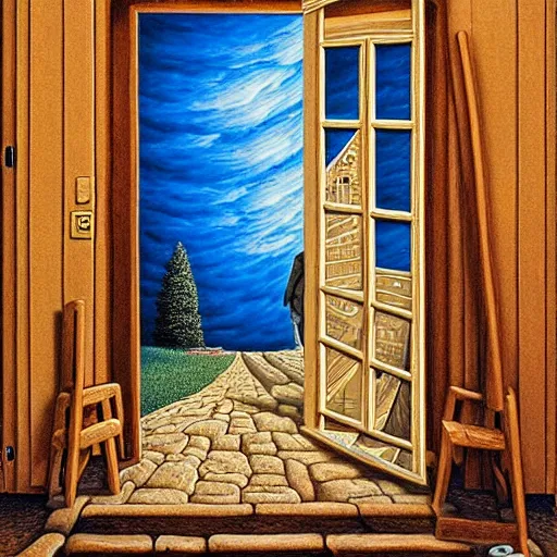 Prompt: The Impossible Door, by Rob Gonsalves,