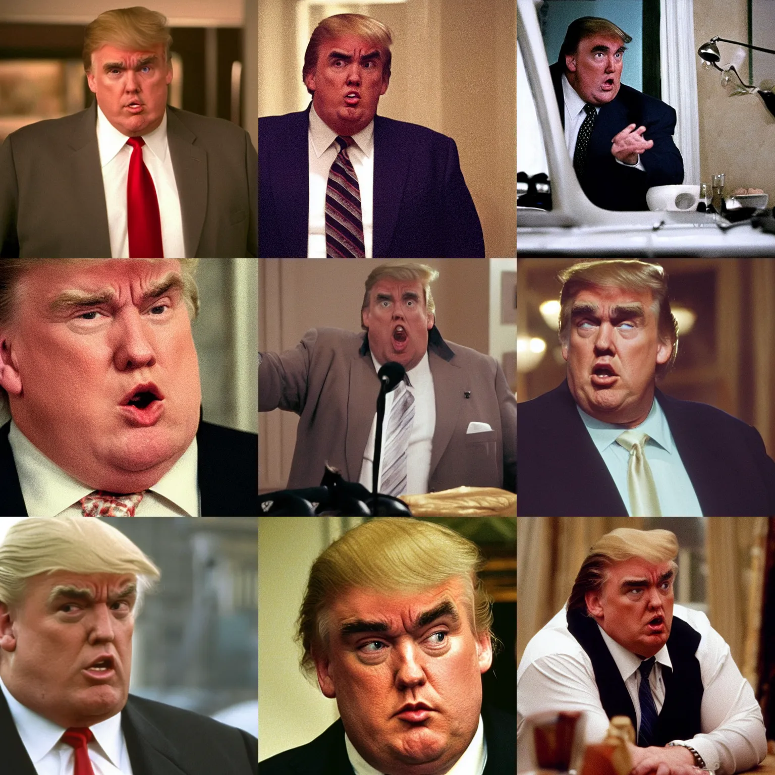 Prompt: john candy portrays donald trump, still from the sopranos ( 2 0 0 4 ), cinematic