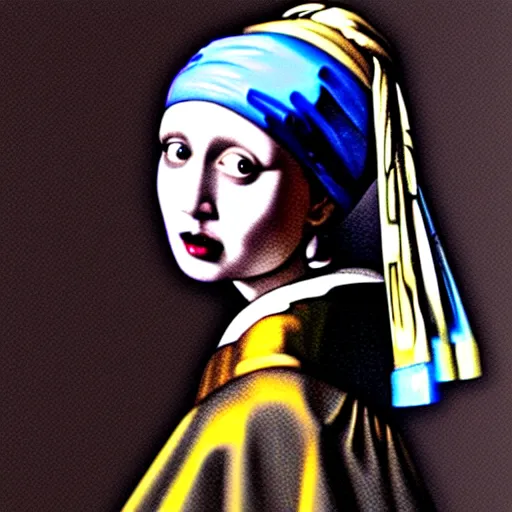 Prompt: the goth girl with the pearl earring