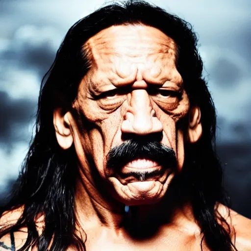 Prompt: danny trejo as a dragon god, high definition image