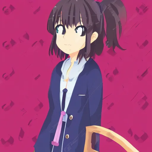 Image similar to a portrait of high school girl in the style of kyoto animation, Illustrator, in simple background, trending on pixiv