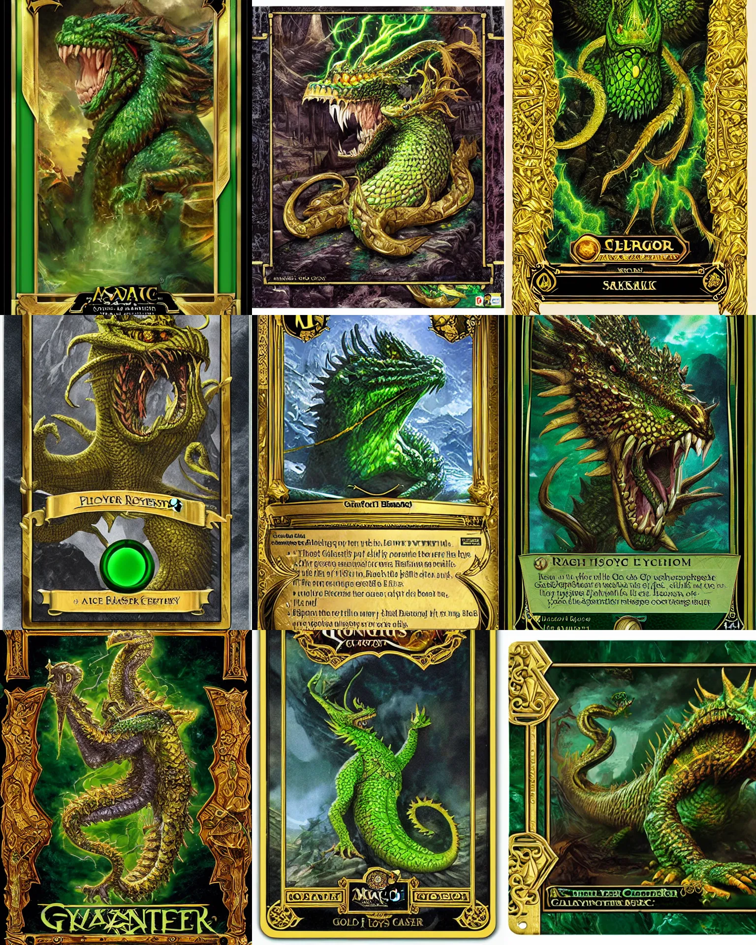 Image similar to a giant monster epic royal stone basilisk, gold green creature, magic : the gathering