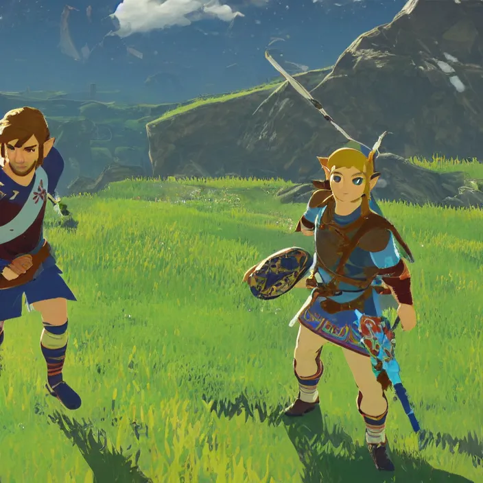 Image similar to Lionel Messi in The Legend of Zelda Breath of the Wild, detailed screenshot